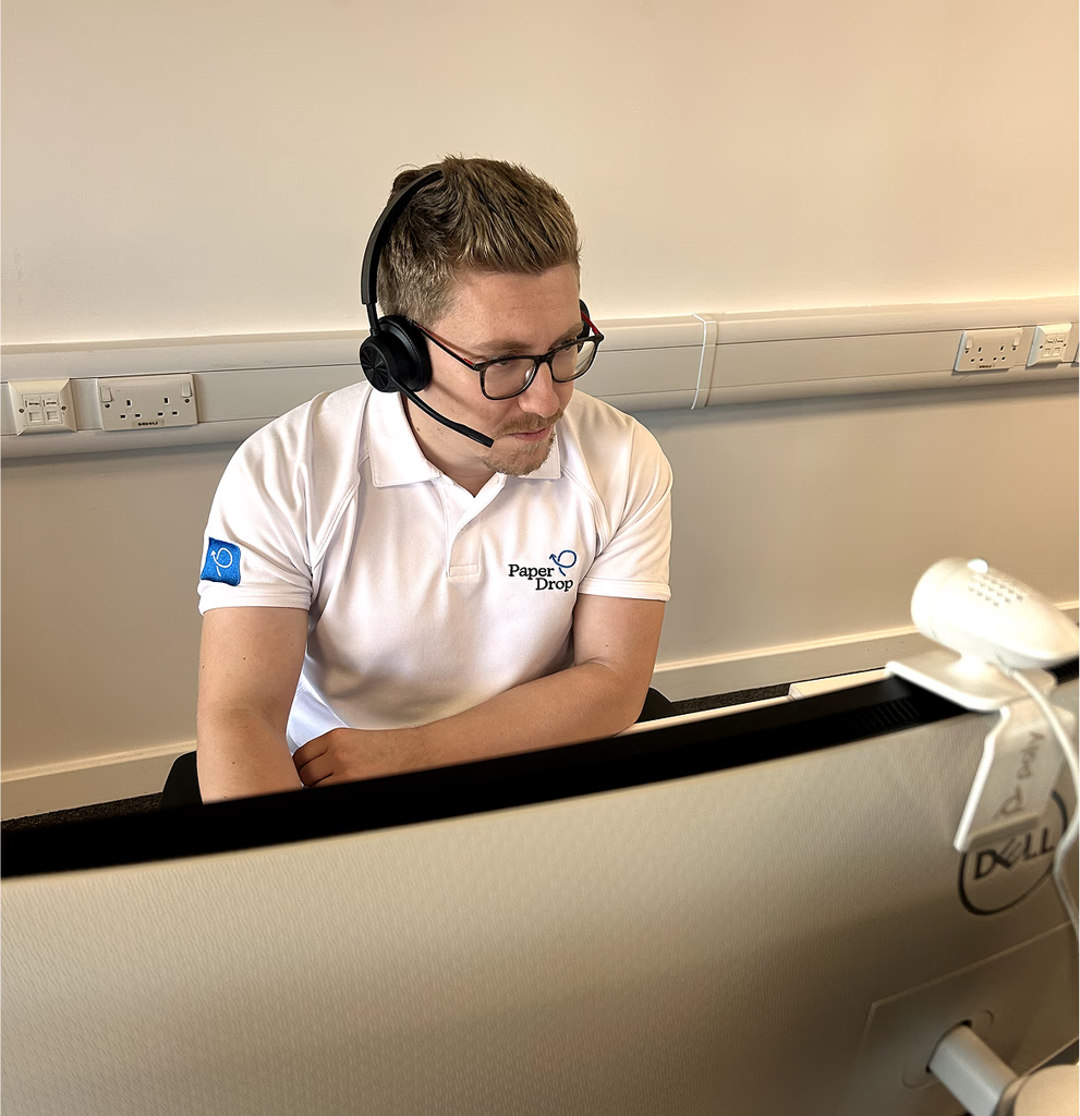 PaperDrop team member providing customer support
